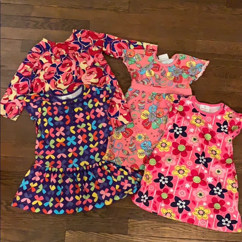 Hanna Andersson size 100 (size 4) Lot of 4 Dresses